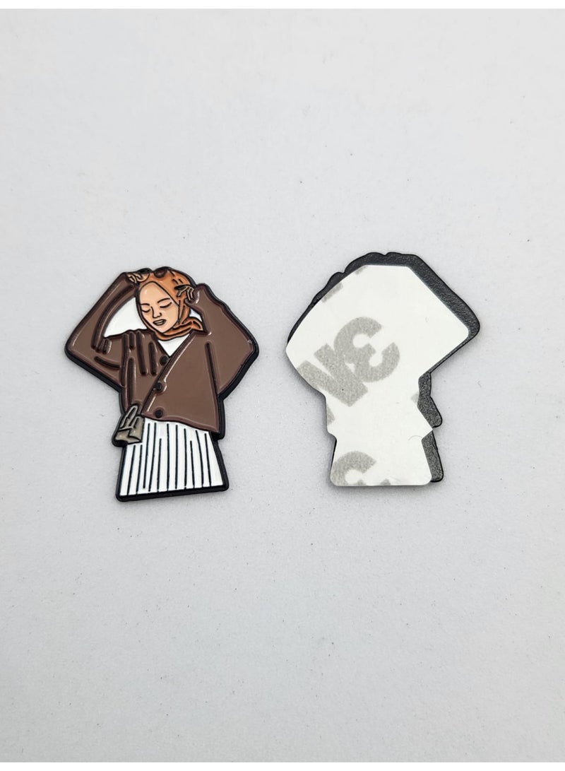 Kipfy Hijabi Girl Logo Sticker Badge Metal Sticker Decorative Badge for mobile,laptop Backpacks,Accessories Fans Stickers Display for I pad,and Collectors Walls, Doors, Cars, Trucks, Motorcycles Fridge - Image 2